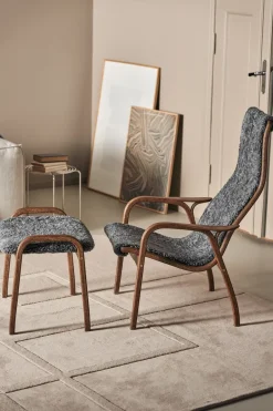 Swedese Armchairs & Footstools*Lamino armchair and footstool oak/sheepskin Special Edition, Rubio Monocoat Chocolate-Charcoal Grey
