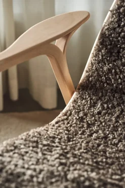 Swedese Armchairs & Footstools*Lamino armchair and footstool varnished beech/sheepskin, Sahara (nougat-) Brown