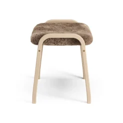 Swedese Armchairs & Footstools*Lamino foot stool laquered beech/sheep skin, Sahara (nougat brown) Beige