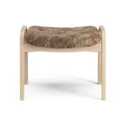 Swedese Armchairs & Footstools*Lamino foot stool laquered beech/sheep skin, Sahara (nougat brown) Beige
