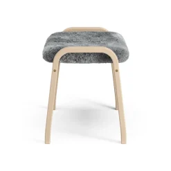 Swedese Armchairs & Footstools*Lamino foot stool laquered beech/sheep skin, Scandinavian Grey
