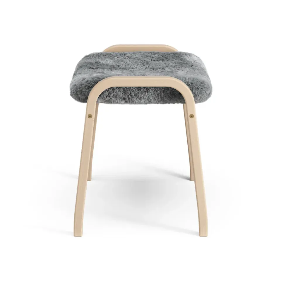 Swedese Armchairs & Footstools*Lamino foot stool laquered beech/sheep skin, Scandinavian Grey