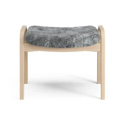 Swedese Armchairs & Footstools*Lamino foot stool laquered beech/sheep skin, Scandinavian Grey