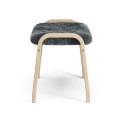 Swedese Armchairs & Footstools*Lamino foot stool laquered beech/sheep skin, Charcoal (dark grey) Beige