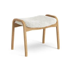 Swedese Armchairs & Footstools*Lamino foot stool oiled oak/sheep skin, Off white (white) Beige