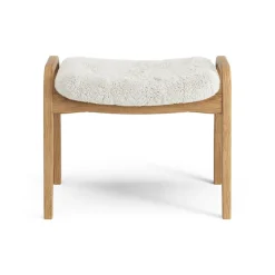 Swedese Armchairs & Footstools*Lamino foot stool oiled oak/sheep skin, Off white (white) Beige