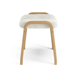 Swedese Armchairs & Footstools*Lamino foot stool oiled oak/sheep skin, Off white (white) Beige