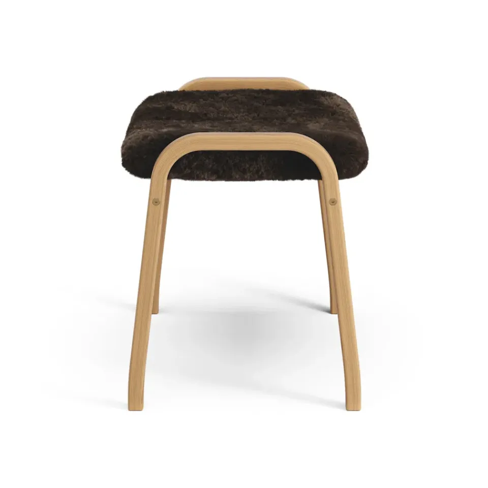 Swedese Armchairs & Footstools*Lamino foot stool oiled oak/sheep skin, Espresso (brown) Beige