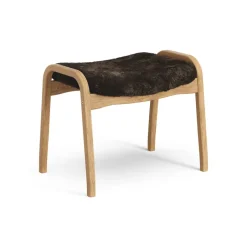 Swedese Armchairs & Footstools*Lamino foot stool oiled oak/sheep skin, Espresso (brown) Beige