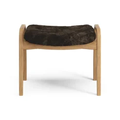 Swedese Armchairs & Footstools*Lamino foot stool oiled oak/sheep skin, Espresso (brown) Beige