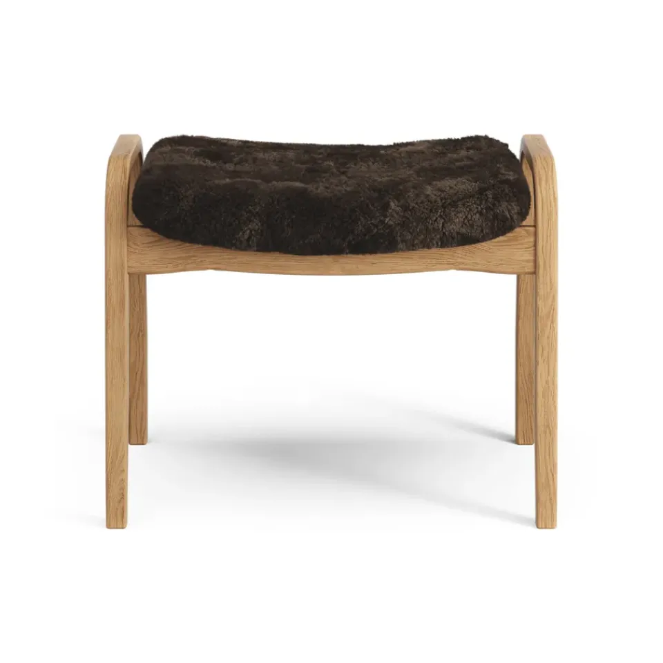 Swedese Armchairs & Footstools*Lamino foot stool oiled oak/sheep skin, Espresso (brown) Beige