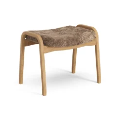 Swedese Armchairs & Footstools*Lamino foot stool oiled oak/sheep skin, Sahara (nougat brown) Beige