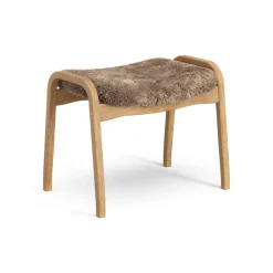 Swedese Armchairs & Footstools*Lamino foot stool oiled oak/sheep skin, Sahara (nougat brown) Beige