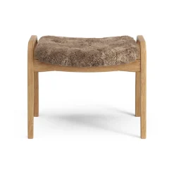Swedese Armchairs & Footstools*Lamino foot stool oiled oak/sheep skin, Sahara (nougat brown) Beige