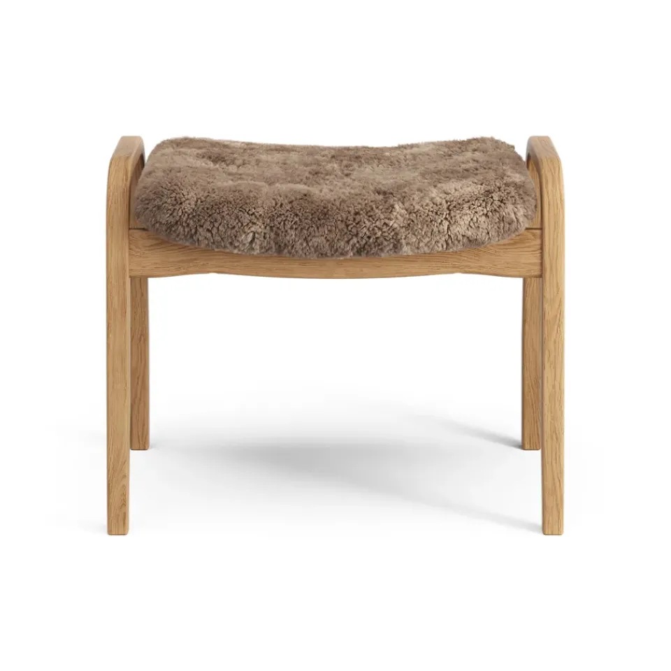 Swedese Armchairs & Footstools*Lamino foot stool oiled oak/sheep skin, Sahara (nougat brown) Beige