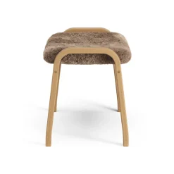 Swedese Armchairs & Footstools*Lamino foot stool oiled oak/sheep skin, Sahara (nougat brown) Beige