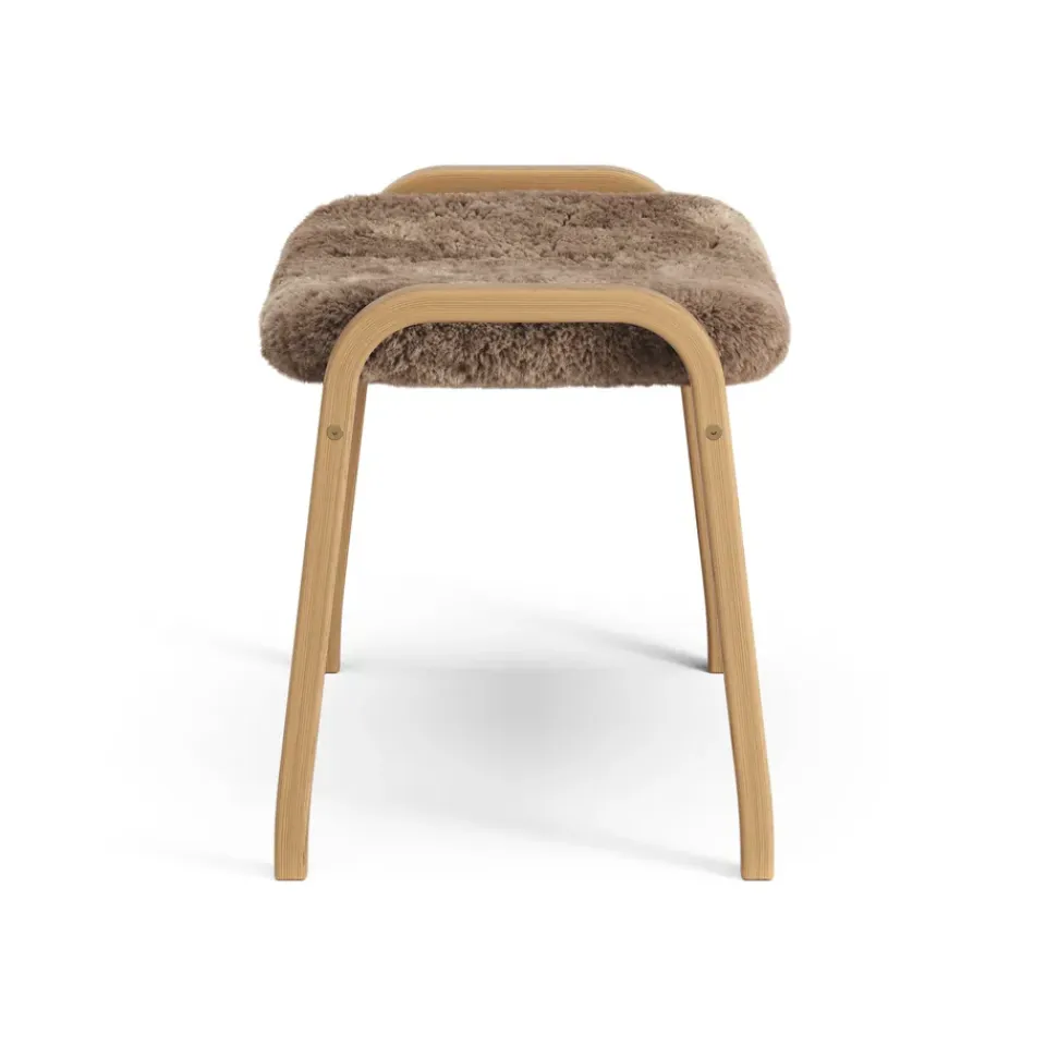 Swedese Armchairs & Footstools*Lamino foot stool oiled oak/sheep skin, Sahara (nougat brown) Beige