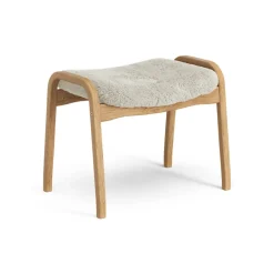 Swedese Armchairs & Footstools*Lamino foot stool oiled oak/sheep skin, Moonlight Beige