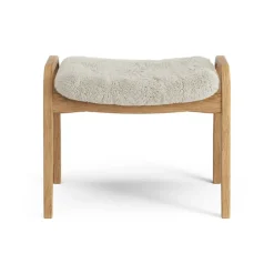 Swedese Armchairs & Footstools*Lamino foot stool oiled oak/sheep skin, Moonlight Beige