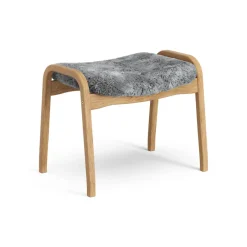Swedese Armchairs & Footstools*Lamino foot stool oiled oak/sheep skin, Scandinavian Grey