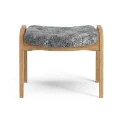 Swedese Armchairs & Footstools*Lamino foot stool oiled oak/sheep skin, Scandinavian Grey