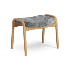 Swedese Armchairs & Footstools*Lamino foot stool oiled oak/sheep skin, Scandinavian Grey