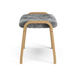 Swedese Armchairs & Footstools*Lamino foot stool oiled oak/sheep skin, Scandinavian Grey