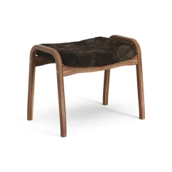 Swedese Armchairs & Footstools*Lamino foot stool oiled walnut/sheep skin, Espresso Brown