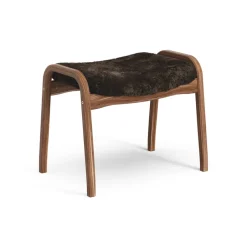 Swedese Armchairs & Footstools*Lamino foot stool oiled walnut/sheep skin, Espresso Brown