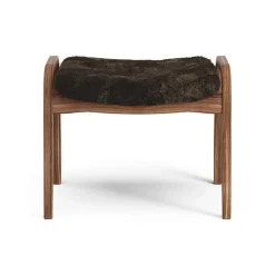 Swedese Armchairs & Footstools*Lamino foot stool oiled walnut/sheep skin, Espresso Brown