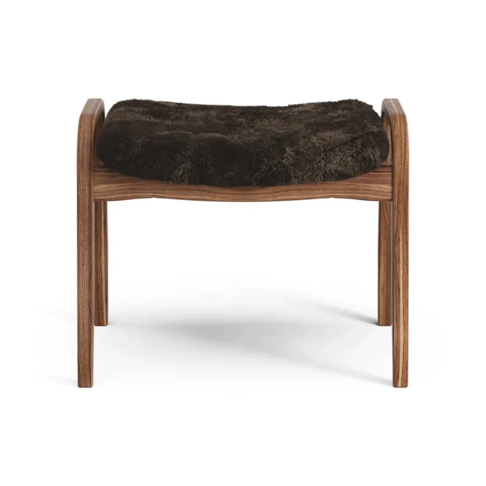 Swedese Armchairs & Footstools*Lamino foot stool oiled walnut/sheep skin, Espresso Brown