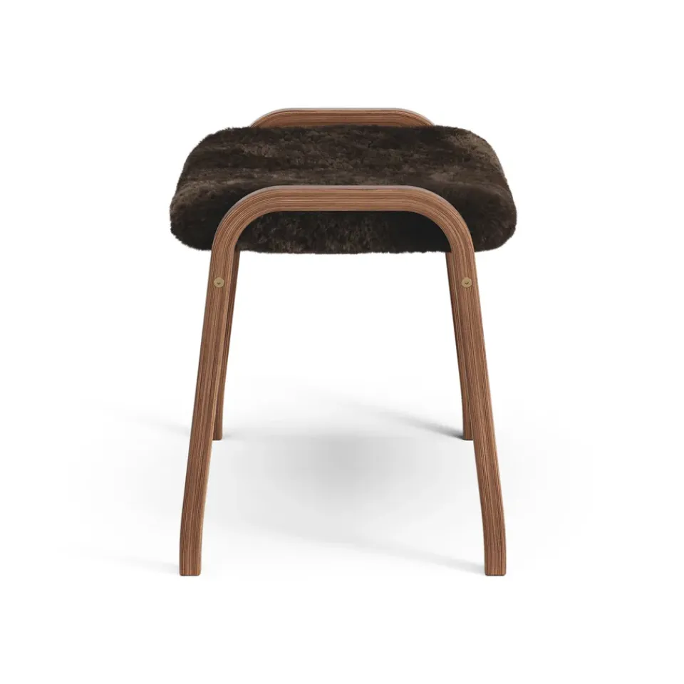 Swedese Armchairs & Footstools*Lamino foot stool oiled walnut/sheep skin, Espresso Brown