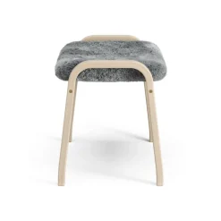 Swedese Armchairs & Footstools*Lamino foot stool white pigmented oak/sheep skin, Scandinavian Grey