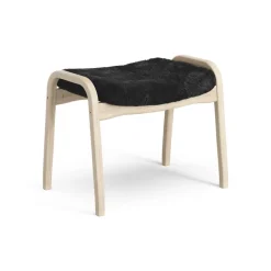 Swedese Armchairs & Footstools*Lamino foot stool white pigmented oak/sheep skin, Black (black) Beige