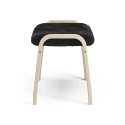 Swedese Armchairs & Footstools*Lamino foot stool white pigmented oak/sheep skin, Black (black) Beige