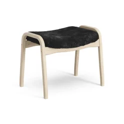 Swedese Armchairs & Footstools*Lamino foot stool white pigmented oak/sheep skin, Black (black) Beige
