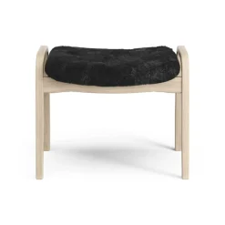 Swedese Armchairs & Footstools*Lamino foot stool white pigmented oak/sheep skin, Black (black) Beige