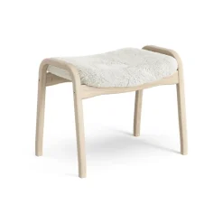 Swedese Armchairs & Footstools*Lamino foot stool white pigmented oak/sheep skin, Off white (white) Beige