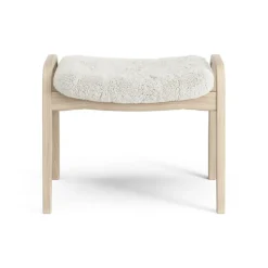 Swedese Armchairs & Footstools*Lamino foot stool white pigmented oak/sheep skin, Off white (white) Beige