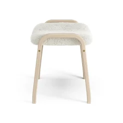 Swedese Armchairs & Footstools*Lamino foot stool white pigmented oak/sheep skin, Off white (white) Beige