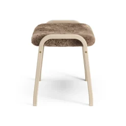 Swedese Armchairs & Footstools*Lamino foot stool white pigmented oak/sheep skin, Sahara (nougat brown) BeigeBrown