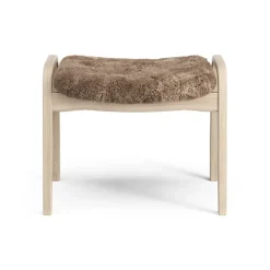 Swedese Armchairs & Footstools*Lamino foot stool white pigmented oak/sheep skin, Sahara (nougat brown) BeigeBrown