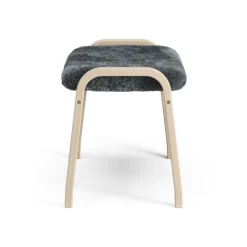 Swedese Armchairs & Footstools*Lamino foot stool white pigmented oak/sheep skin, Charcoal (dark grey) Beige