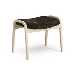 Swedese Armchairs & Footstools*Lamino foot stool white pigmented oak/sheep skin, Espresso (brown) Beige