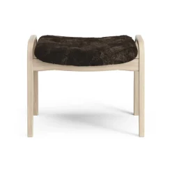Swedese Armchairs & Footstools*Lamino foot stool white pigmented oak/sheep skin, Espresso (brown) Beige