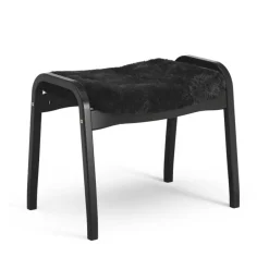 Swedese Armchairs & Footstools*Lamino footstool, Sheepskin - stained beech Black