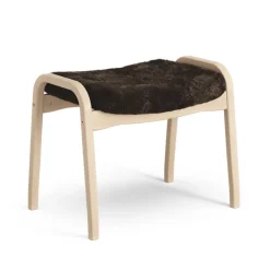 Swedese Armchairs & Footstools*Lamino footstool, Sheepskin espresso, natural lacquered beech Brown