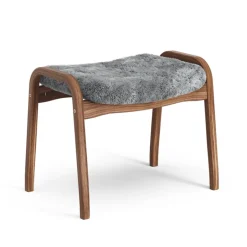 Swedese Armchairs & Footstools*Lamino footstool, Sheepskin scandinavian , natural lacquered walnut Grey