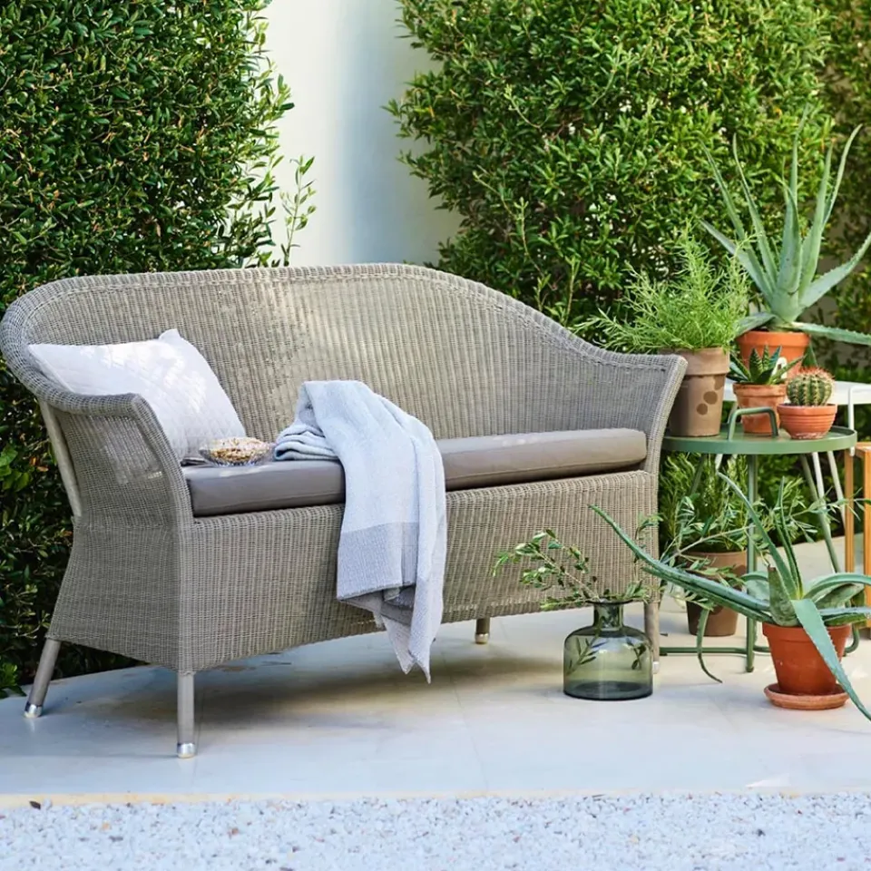 Cane-line Garden Sofas & Garden Benches|Balcony Furniture*Lansing sofa 2-seater weave, Taupe Beige
