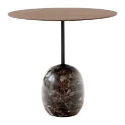 &Tradition Side Tables*Lato LN9 side table, Walnut-Emparador marble Brown